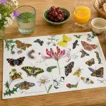 Placemat Vlinders en rupsen-decoratief