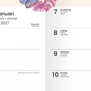 Weekagenda 2027 Rhododendron-binnenzijde